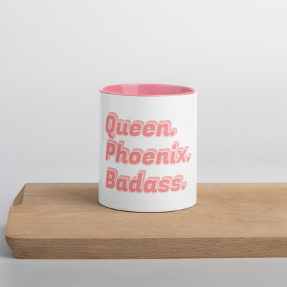 Queen. Phoenix. Badass. Mug with Color Inside