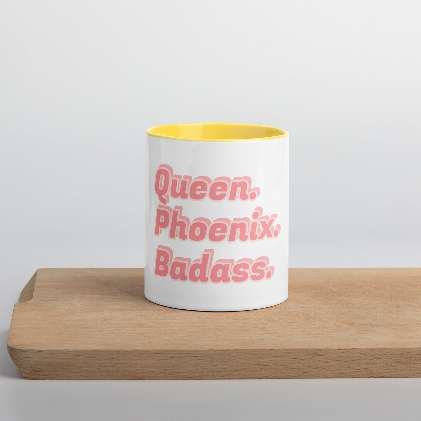 Queen. Phoenix. Badass. Mug with Color Inside