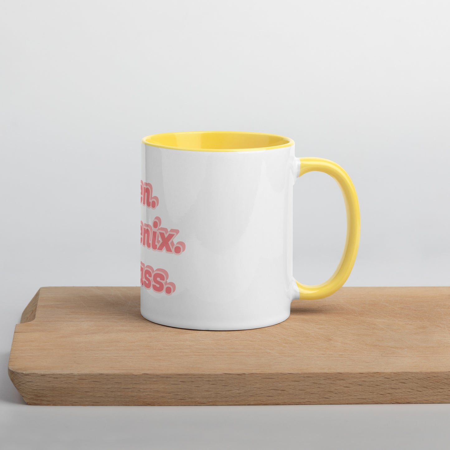 Queen. Phoenix. Badass. Mug with Color Inside